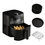Haier Air Fryer, I-Master Series 5, 9-in-1 with Accessory Set, Touch Display, Bake, Roast, Grill, Defrost, Slow Cook, Dehydrate & Yoghurt Making, 7L Capacity, Viewing Window, hOn App, Black [HAF5TWA3]