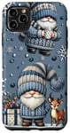 iPhone 11 Pro Max Blue Christmas Gnomes And Baby Reindeer Snowflake For Winter Case