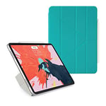 Pipetto NEW 2018 Smooth 11 inch iPad Pro Folio Pencil Case Pencil 2 Sync and Charge Defender Stand Shell Cover for Apple 5 in 1 Folding position with Auto Sleep/Wake Function - Turquoise