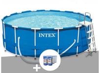 Kit piscine tubulaire Intex Metal Frame ronde 4,57 x 1,22 m + 6 cartouches de filtration