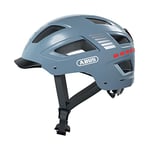 ABUS Casque de vélo avec lumière - Hyban 2.0 LED - Avant et arrière et coque rigide robuste - Pour homme et femme - Bleu brillant, taille XL