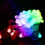 10M Festoon String Light Outdoor Batterilåda Vattentät LED Ball Fairy Lights Xmas Garden Decor MultiColor 10 Meters Battery