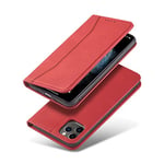 Phone Case for iphone 13-6.1"Leather PU wallet case, Magnetic Closure Flip Case Compatible with iPhone 13/12 Pro max 5G Cover(red)