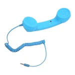 (Sky Blue)Cell Phone Handset With 3.5mm Plug Retro Radiation Proof Wired