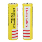 2 st 18650 3,7v Li-ion uppladdningsbart batteri 5000mah stor kapacitet gult litiumjonbatteri