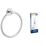 Lot de GROHE Start Anneau Porte-Serviette Mural pour Salle de Bain, Chromé, 41174000 + Kit colle QuickGlue A1, 41127000