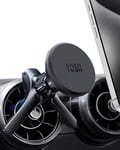 YOSH Support Téléphone Portable Voiture Ventilation, Upgraded Aimant Voiture Support Triangulaire avec 2 Plaques Métalliques, Universel 360° Support Voiture pour iPhone Samsung Mercedes BMW