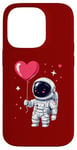 Coque pour iPhone 14 Pro Adorable ballon flottant en forme de cœur Explorateur spatial