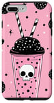 Coque pour iPhone 7 Plus/8 Plus Squelette à thé classique à pois Kawaii Grim Reaper Rose