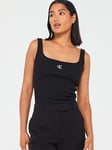 Calvin Klein Jeans Logo Tank Top - Black, Black, Size Xl, Women