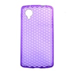 Coque silicone unie compatible Givré Violet LG Google Nexus 5 - Neuf