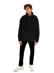 TOM TAILOR Denim Men's Teddy Shirt Jacket 1033882, 29999 - Black, L