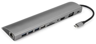 USB-C Multi-hub 4K HDMI/VGA - 11in1 - Grå