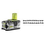 Ryobi RB18L50 ONE+ Lithium+ 5.0Ah Battery, 18 V & RAC262 35cm Chainsaw Chain for RY36CSX35A-0