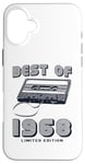 Coque pour iPhone 16 Plus Retro Best of 1968 Mixtape Vintage 57th Birthday Cassette