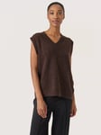 Soaked In Luxury Miya Sleeveless Jumper, Hot Fudge