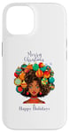 Coque pour iPhone 14 Fille noire magique à la peau brune, mélanine, sœur de Noël