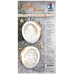 Boîte à lumière : environ Fox & Christmas Socks, 2 couvercles et fonds de lanterne, 2 découpages laser, 2 cercles en papier transparent 115 g/m², 2 LED – Lumières, accessoires et instructions de bricolage inclus (français non garanti)