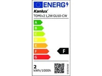 Kanlux Led-Lampa Tomiv2 1-2W Gu10-Cw 120Lm 6500K Kall Färg 34960