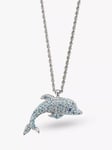 Eclectica Pre-Loved Swarovski Crystal Dolphin Pendant Necklace, Dated Circa the 1990s