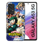 Cokitec Coque pour Samsung Galaxy A53 5G Manga My Hero Academia Affiche, Multicolore