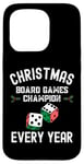 Coque pour iPhone 15 Pro Champion des jeux de société de Noël chaque année