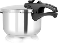 T80245 Stainless Steel Pressure Cooker with Steamer Basket, 3 Litre,