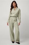 Gina Tricot - Byxor Denise Linen Trousers - Grön