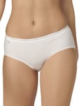 Sloggi Womens Basic+ Midi 2 Pack Briefs - White Cotton - Size Small