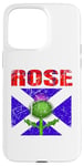 Coque pour iPhone 15 Pro Max Clan Rose Tartan Nom de famille écossais Scotland Pride