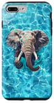 Coque pour iPhone 7 Plus/8 Plus Éléphant amusant dans l'eau de la piscine pour nager maman papa enfants