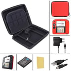 Pack Premium 6 en 1 Nintendo 2DS - Rouge - chargeur, housse, protection, batterie