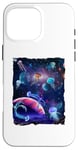 Coque pour iPhone 16 Pro Max Sea jellies Wild Pet Animal Universe Galaxy Stars Jellyfish