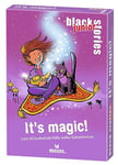 moses 90099 Black Stories Junior It's magic-50 Cases Scintillantes Pleines de Secrets et de Magie, Le Jeu de Cartes énigmes Deux Variantes de Jeu, Jeu de Puzzle pour Enfants à partir de 8 Ans, Blanc
