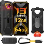 Armor X13 Telephone Portable Incassable Android 13,Batterie 6320Mah,12Go+64Go/Sd 256Go,Smartphone Incassable,50Mp+24Mp Nocturne Vision,6,52"" Hd+,4G Dual Sim/Face Id/Gps/Nfc/Orange