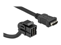 Delock - Hdmi-Kabel - Hdmi Hona Angled, Keystone Till Hdmi Hane Rak - 30 Cm - Svart - 4K30 Hz (3840 X 2160) Stöd