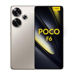 POCO F6 Snapdragon® 8s Gen 3, écran Flow AMOLED 120Hz, Chargeur Turbo 90W, Double caméra 50MP avec OIS, 8GB+256GB, Doré (Version Française + 2 Ans de Garantie)