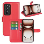 Oppo Reno 12 Pu Wallet Case [Red]