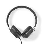 NEDIS Casque Filaire Supra-auriculaire avec câble | 3,5 mm | Longueur de la Corde : 1,20 m | Anthracite/Noir Anthracite/Noir 1,20 m | Taille Unique