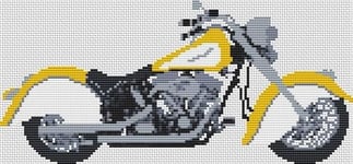 Indian Motorcycle Cross stitch Kit - yellow