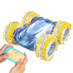 Todeco Voiture Télécommandée, Voiture Telecommandé Enfant, 4WD 360°Rotation 2.4GHz RC Voiture Tout Terrain Etanche, avec LED, Convient aux Enfants de Plus de 6 Ans Cadeau de Noël-Bleu