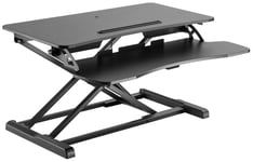 ProperAV Two-Tier Stand-Up Desk Workstation - Black
