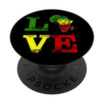 J'adore l'Afrique. Rastafari Lion Rouge Vert Jaune PopSockets Support et Grip pour Smartphones et Tablettes