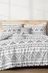 Geometric Silver Printed Duvet Cover Set