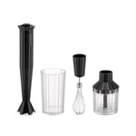 Alessi Plissé MDL10SB/UK - Hand Blender With Measuring Jug, Whisk And Chopper In Thermoplastic Resin, Black. English Plug. ‍500W