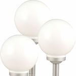 3x lampe boule lumineuse enfichable lampe de jardin lampe solaire d'extérieur, lampe solaire enfichable, interrupteur marche/arrêt piquet de sol,