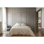 Pack Housse de couette 260 x 240 cm bambou de satin 120 fils Salomé + Drap housse 160 x 200 cm Naturel