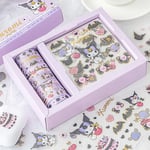 Sanrio Kuromi Cinnamoroll Melodi Klistermärken Gåva box Kawaii Anime Hand Konto Guka Dekoration Gör själv Klistermärke