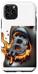 Coque pour iPhone 11 Pro Bitcoin Femme Chaud Feu Flamme Visage Féminin Meme