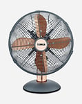 Tower 12 Inch Cavaletto Metal Grey and Rose Gold Desk Fan